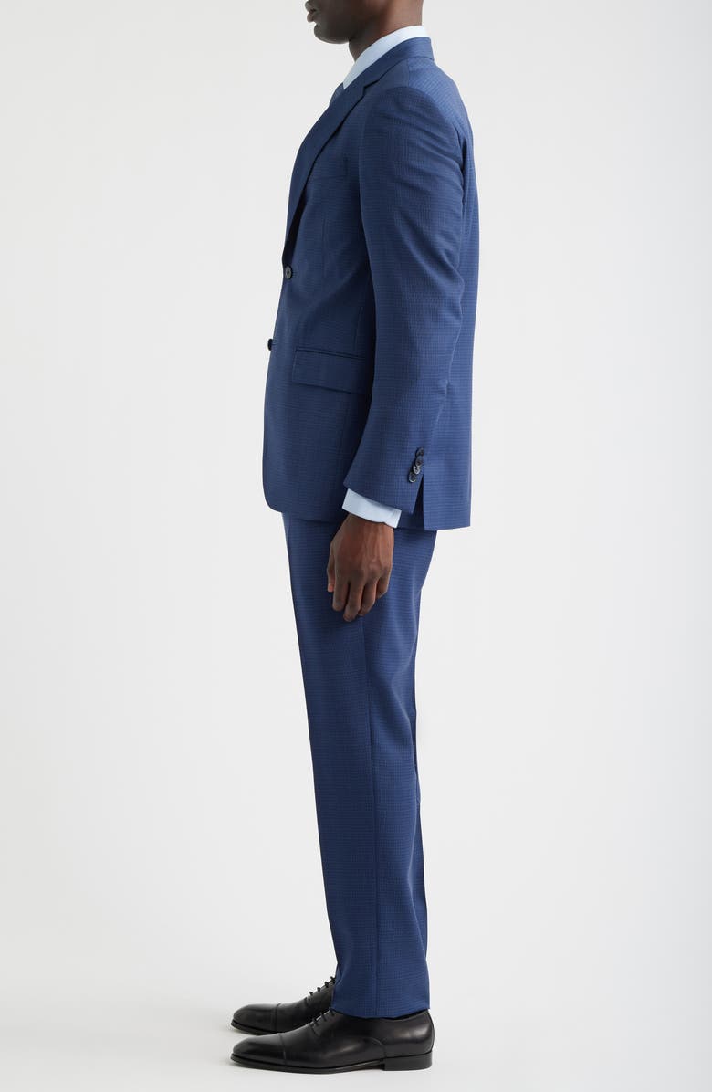 Peter Millar Flynn Classic Fit Blue Microcheck Wool Suit, Alternate, color, Blue