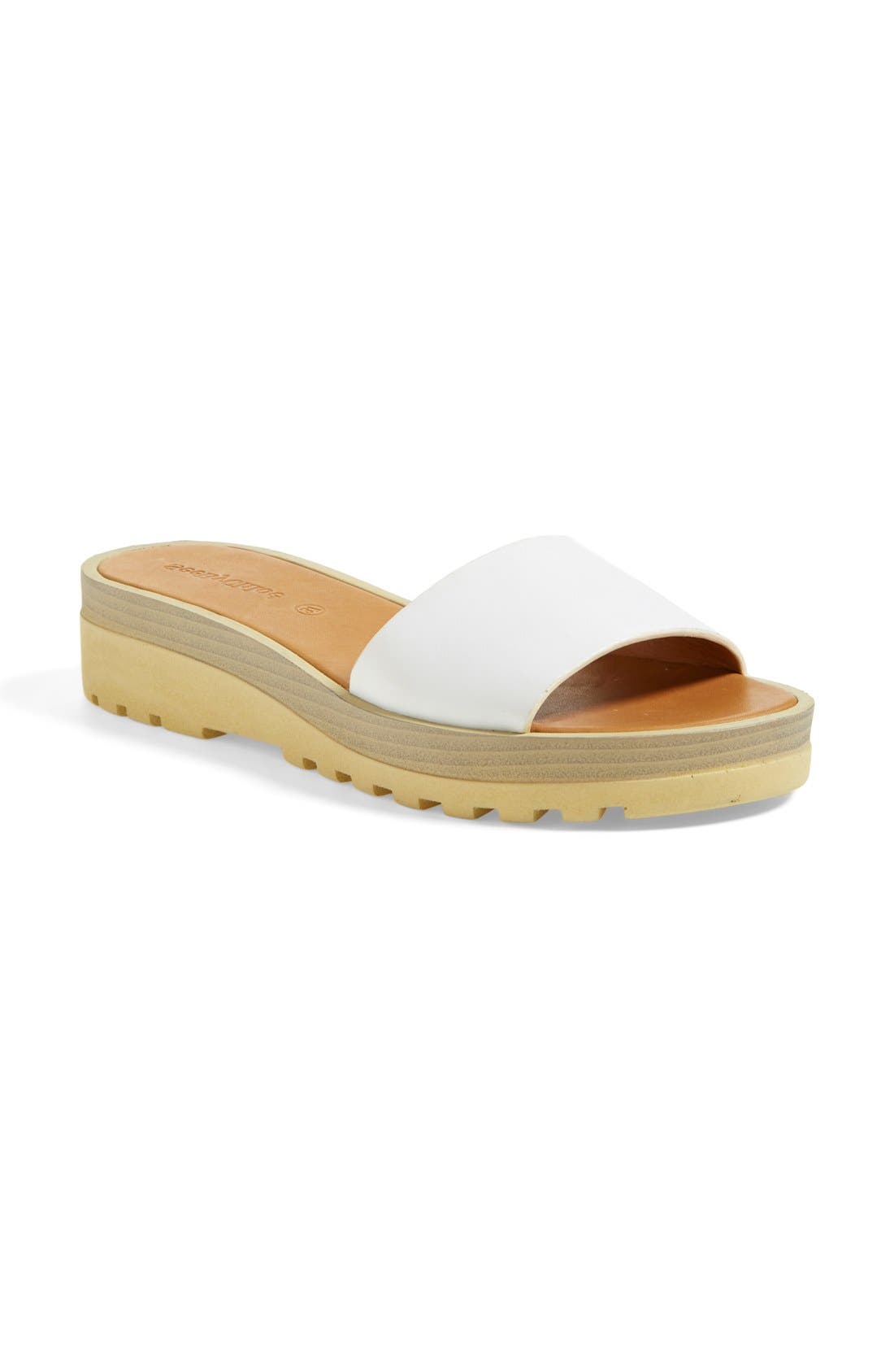 Slide Sandal, Main, color, WHITE