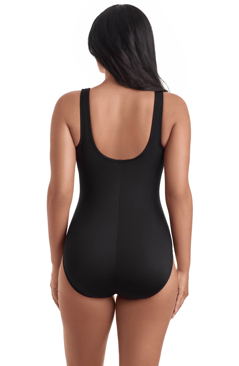 ShapeSolver Sport Binded Highneck Tank Chlorine Resistant One-Piece Swimsuit, Alternate, color, In Graphic Details