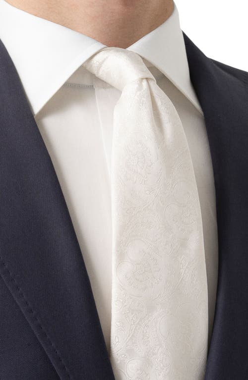 Eton Paisley Evening Silk Classic Tie In Natural