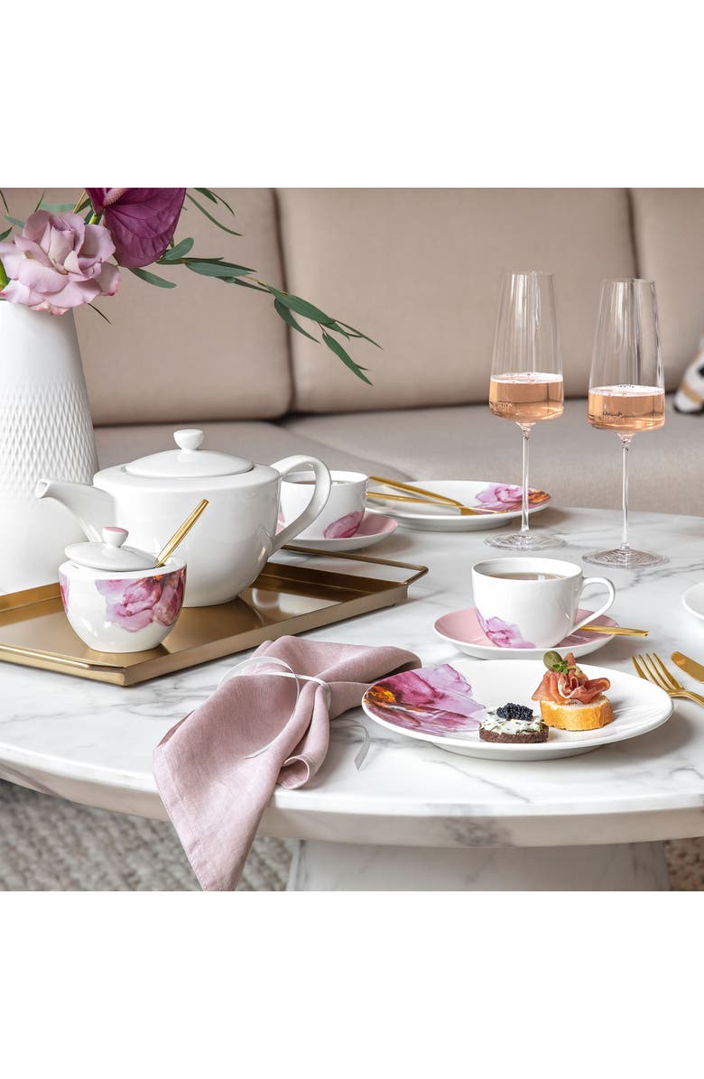 Villeroy & Boch Rose Garden Covered Sugar, Alternate, color, Pink