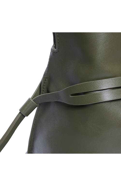 Sam Edelman Large Poppy Drawstring Leather Crossbody Bag In Green