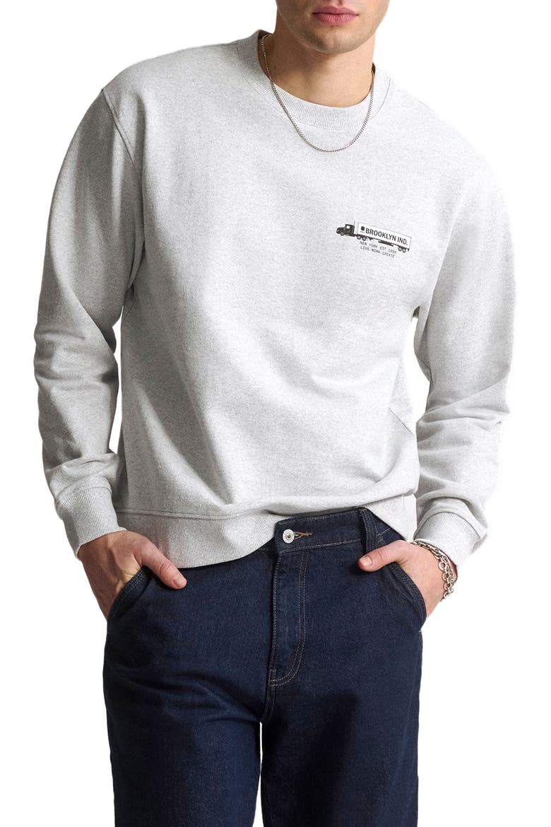 Logo Crewneck Sweatshirt, Main, color, LIGHT GREY MELANGE