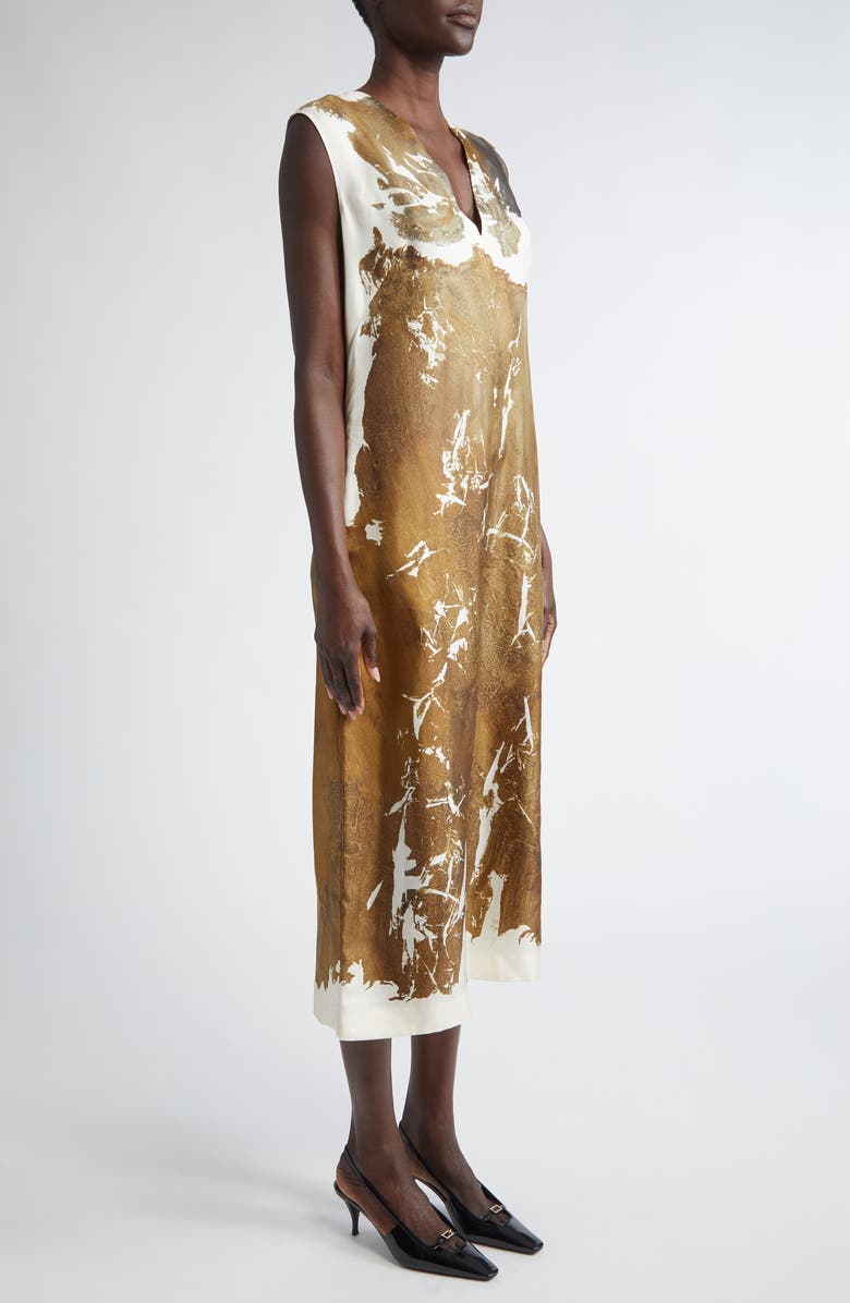 Altuzarra Cherie Body Print Silk Midi Dress, Alternate, color, 