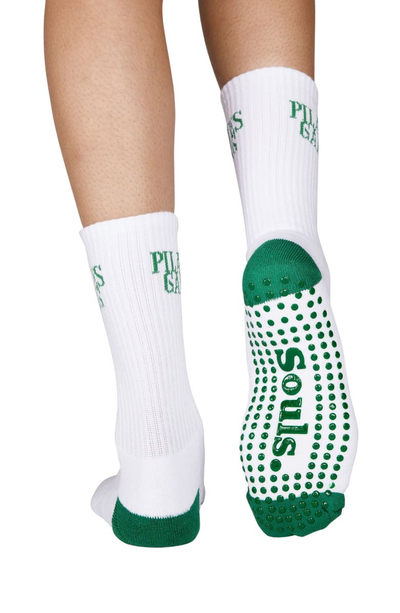 Souls. Pilates Crew Grip Socks, Alternate, color, White