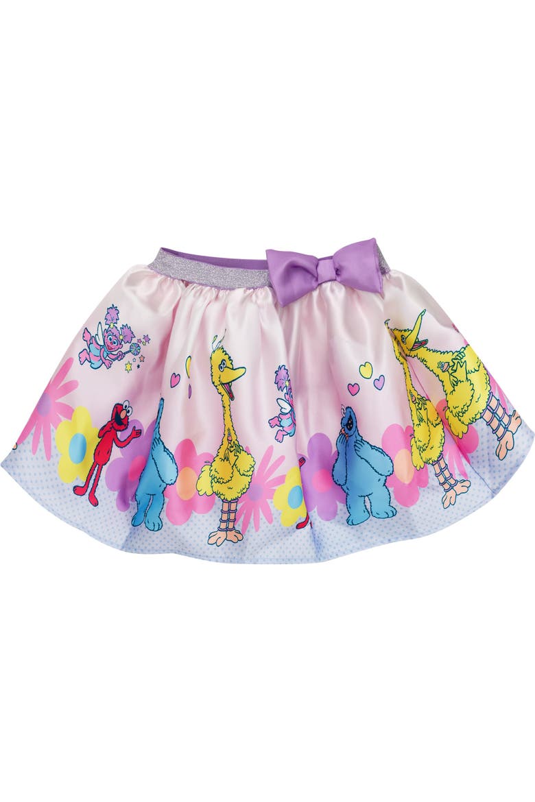 2-Piece T-Shirt and Satin Skirt Set, Alternate, color, Sesame Street Pink