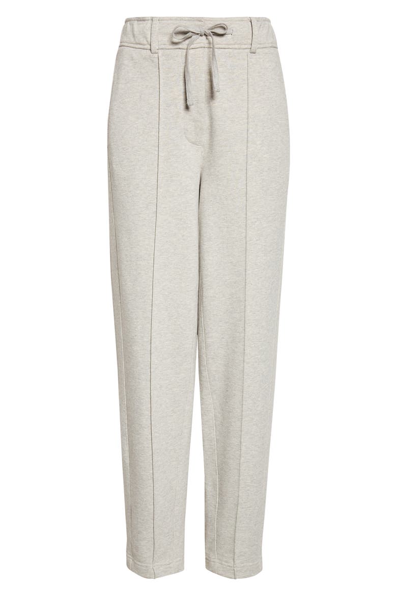 Heloise Slim Pleated Cotton Sweatpants, Alternate, color, GREY