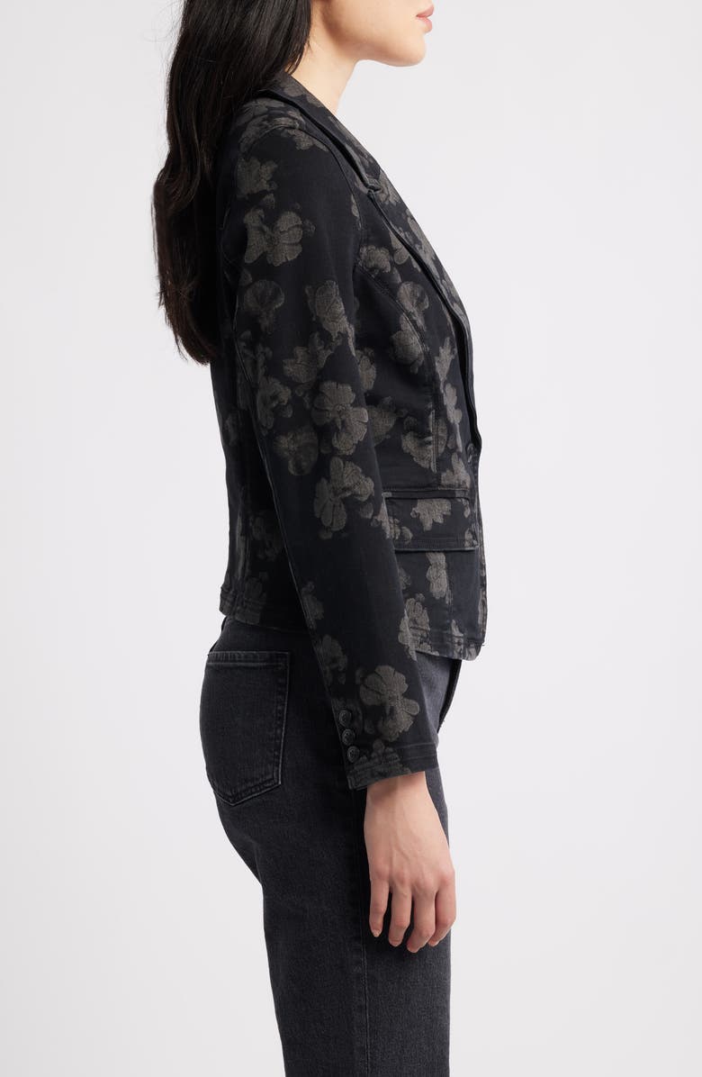 Liverpool Los Angeles Floral Denim Blazer, Alternate, color, All Over Floral