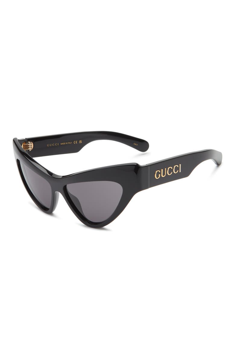 57mm Cat Eye Sunglasses, Alternate, color, BLACK BLACK GREY