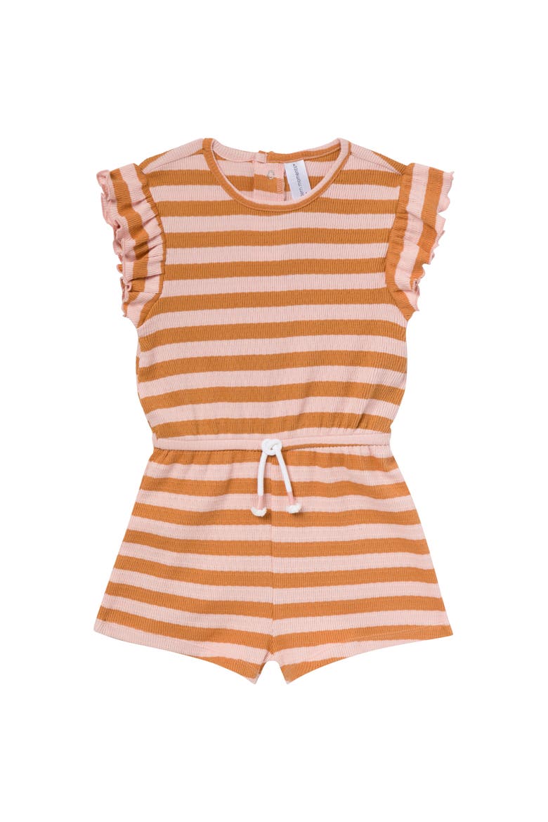 Flutter Sleeve Romper, Main, color, Rose Stripe