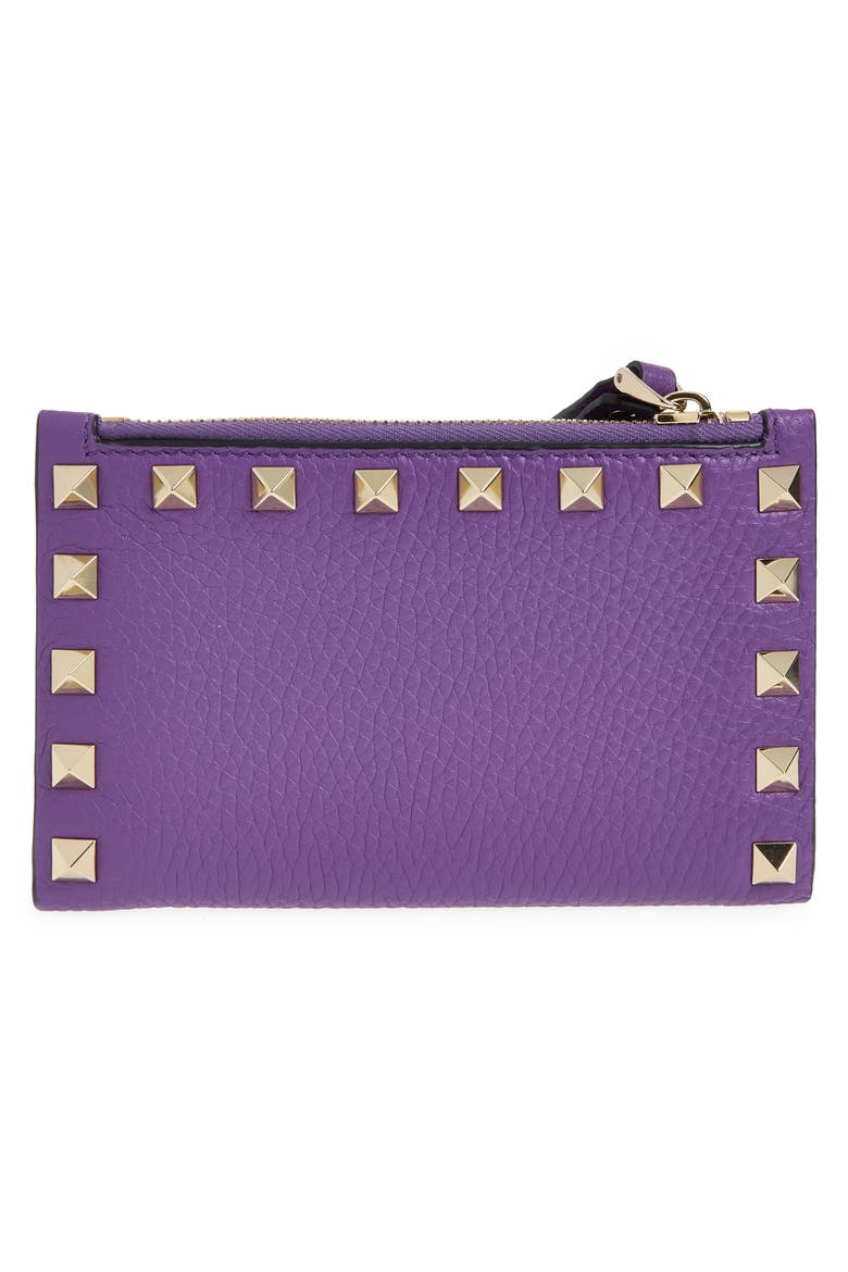 Rockstud Zip Coin & Card Pouch, Alternate, color, VIOLET