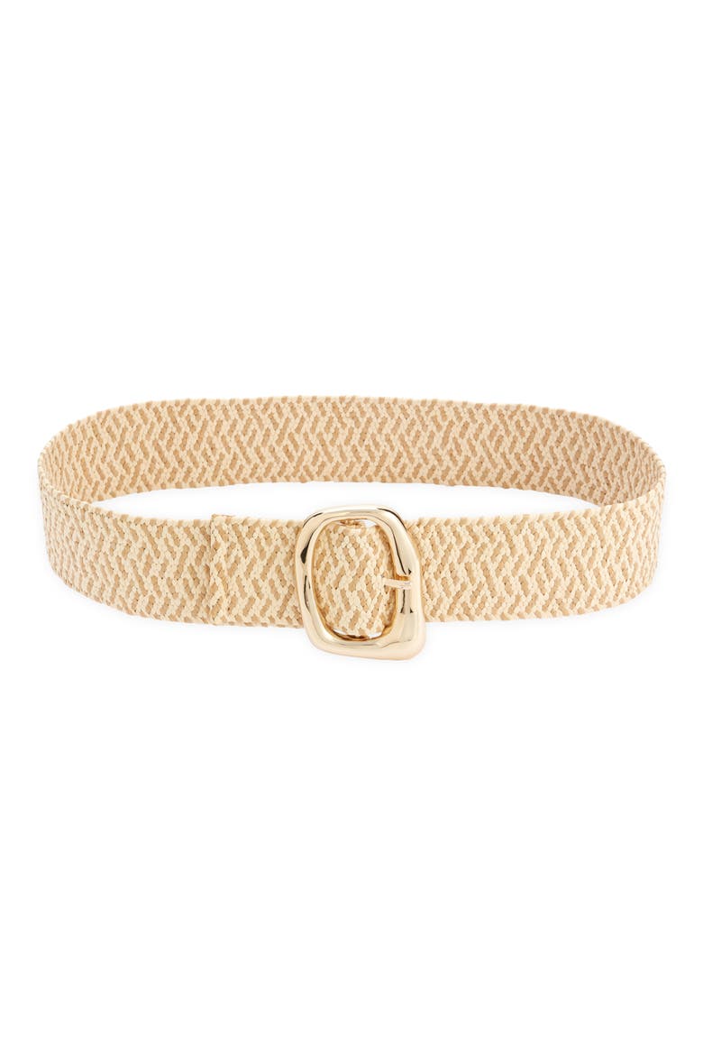 Melody Stretch Straw Belt, Main, color, NATURAL COMBO