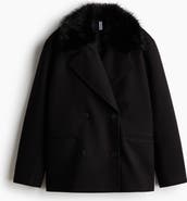 H&M Fluffy-collared Pea Coat