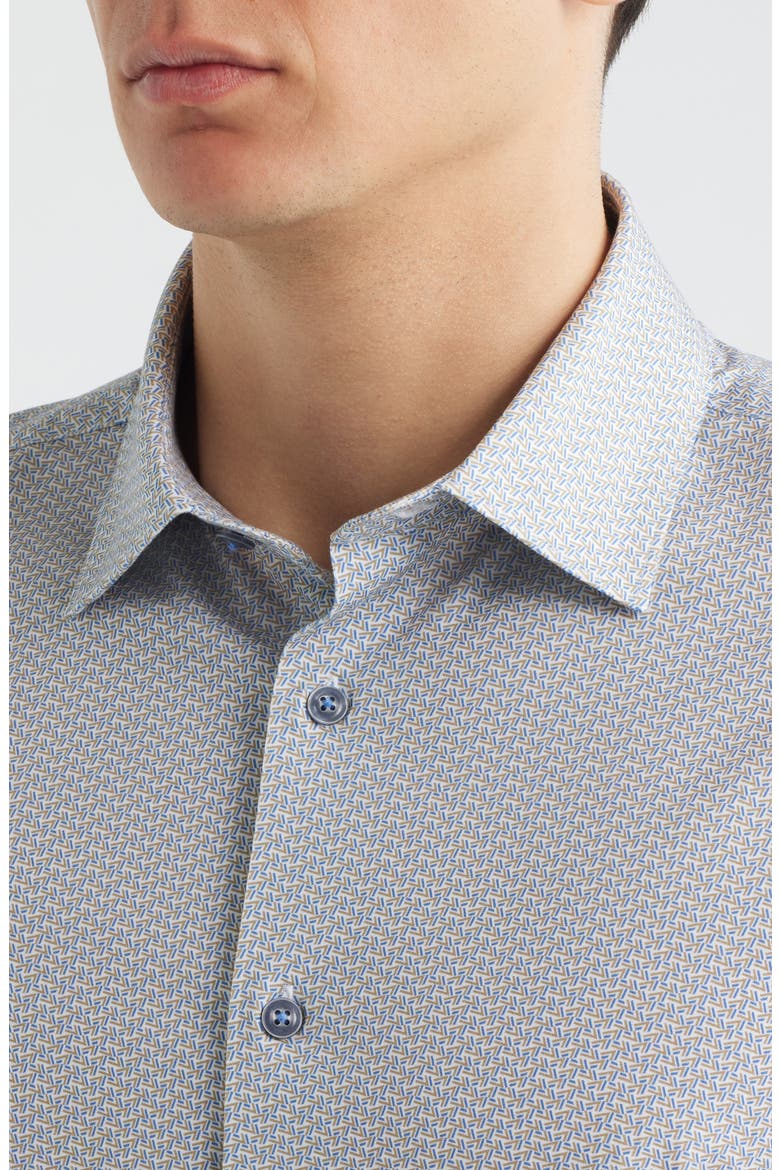 James OoohCotton® Geo Print Button-Up Shirt, Alternate, color, SAND/ BLUE