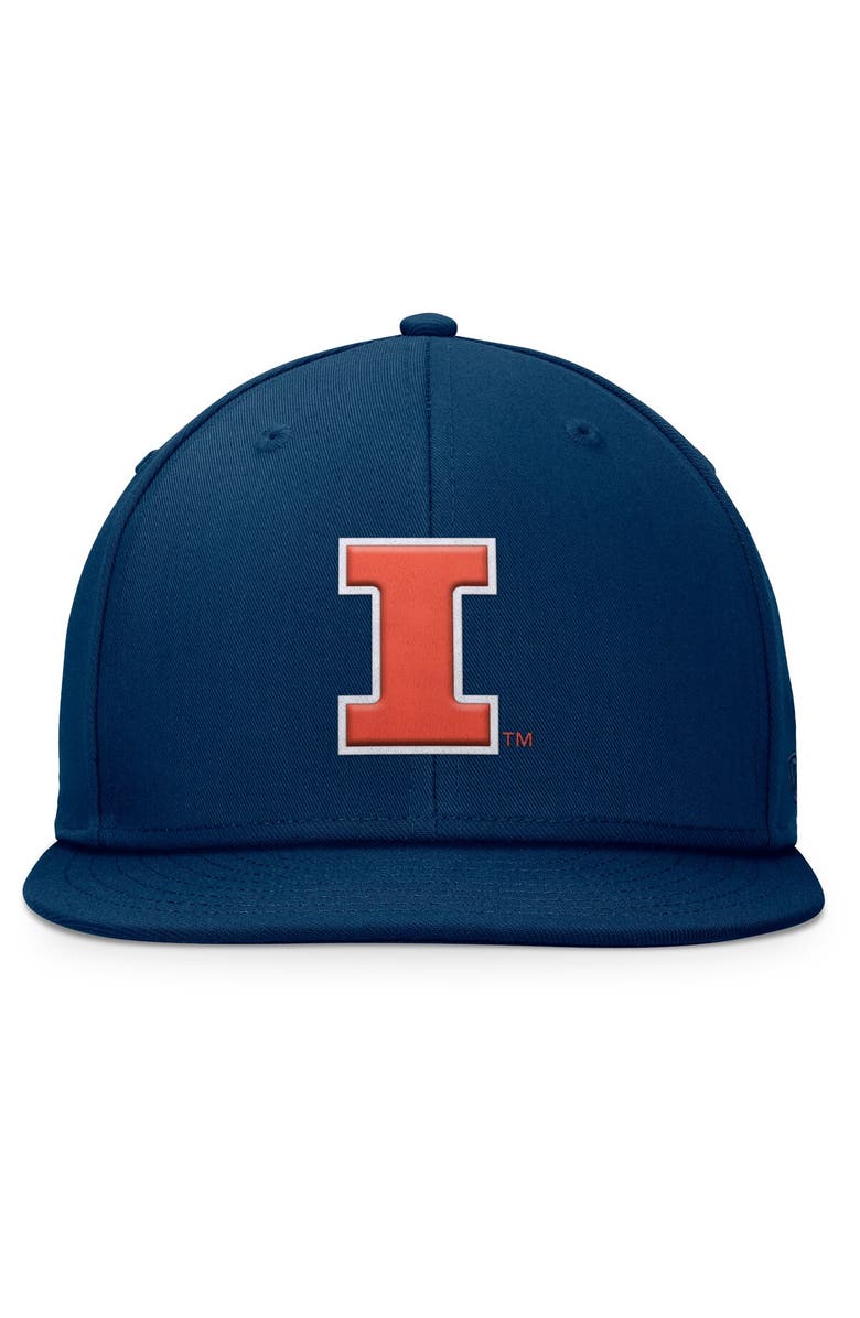 TOP OF THE WORLD Men's Top of the World Navy Illinois Fighting Illini Fundamental Snapback Hat, Alternate, color,