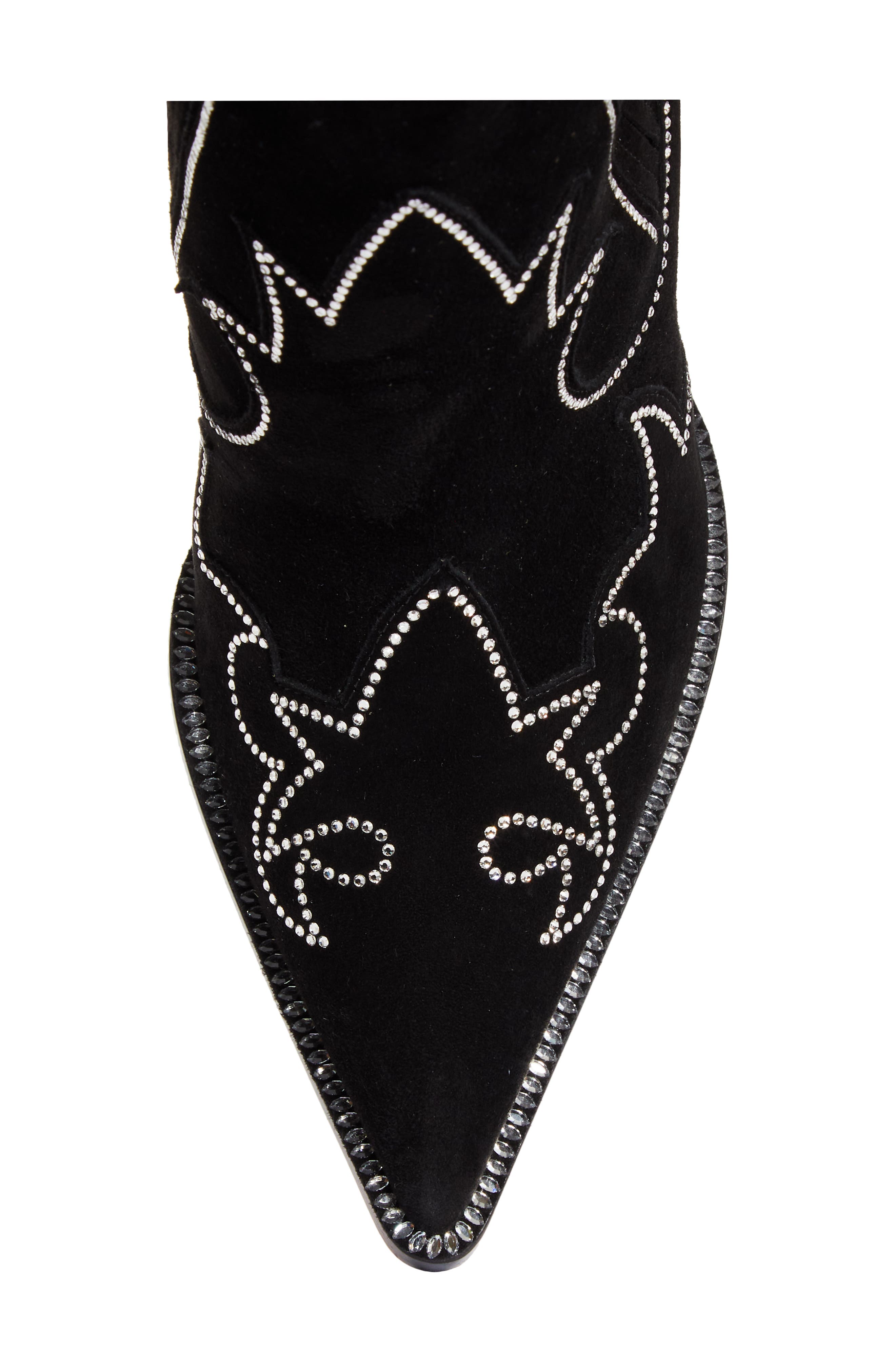 Christian Louboutin Santia Crystal Beaded Western Boot, Alternate, color, 