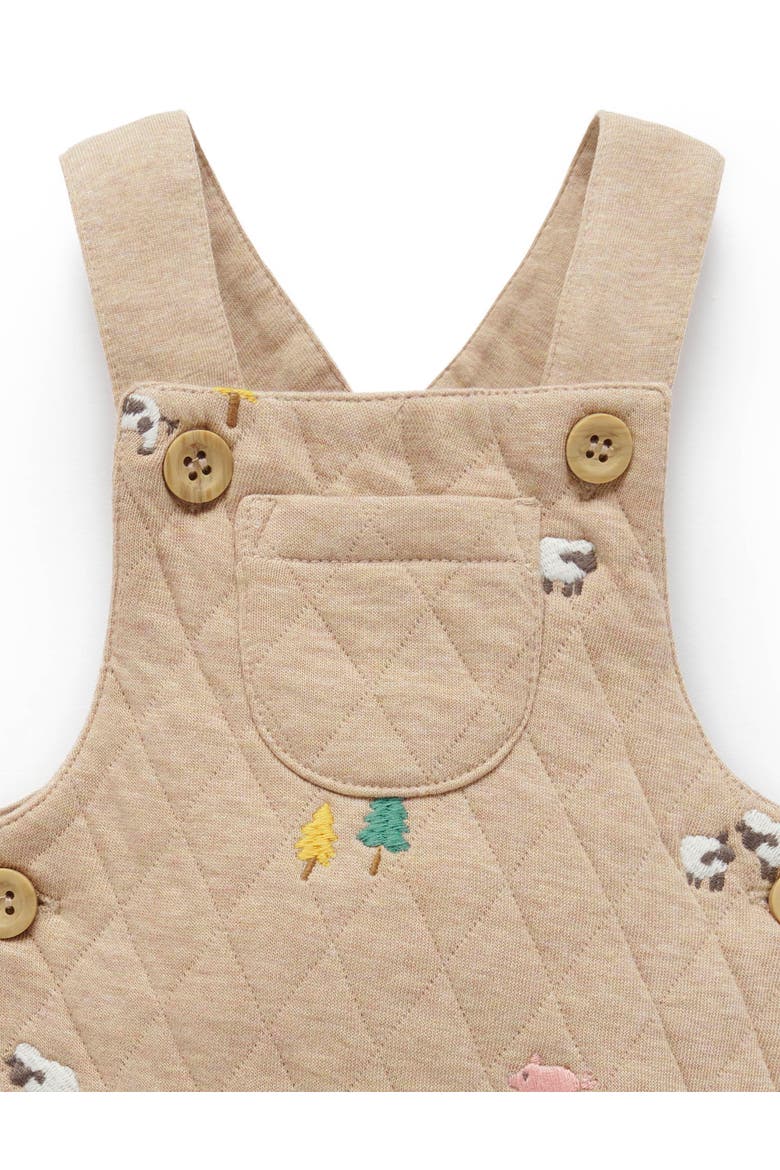 Quilted Overall and Bodysuit Set, Alternate, color, Farm Friends Broderie