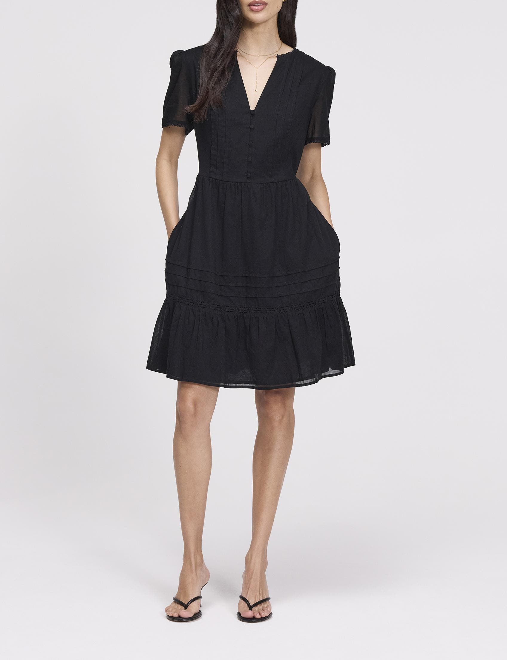cotton voile mini dress XS / Red, White & Blue