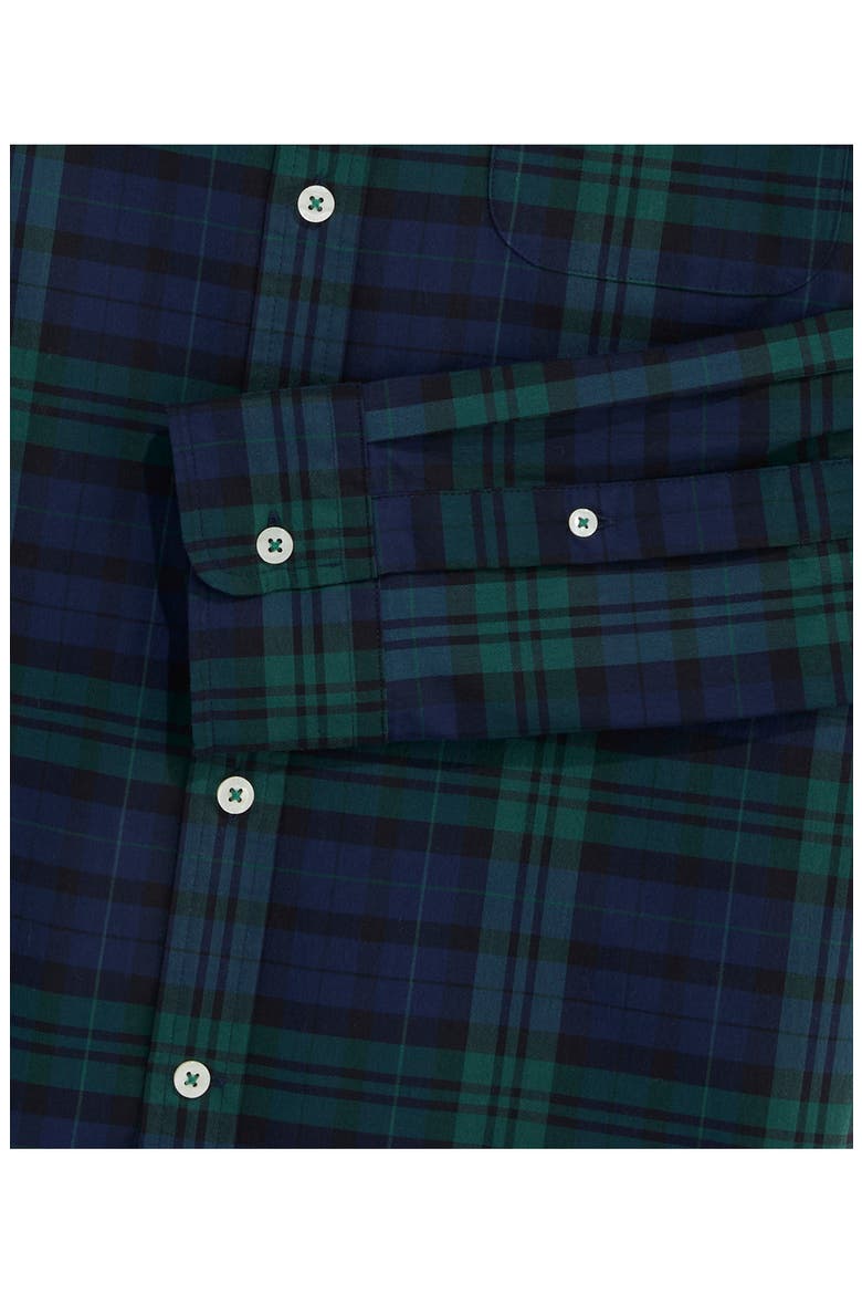 Noel Blackwatch Plaid Performance Cotton Button Down Shirt, Alternate, color, JET BLACK BLACKWATCH