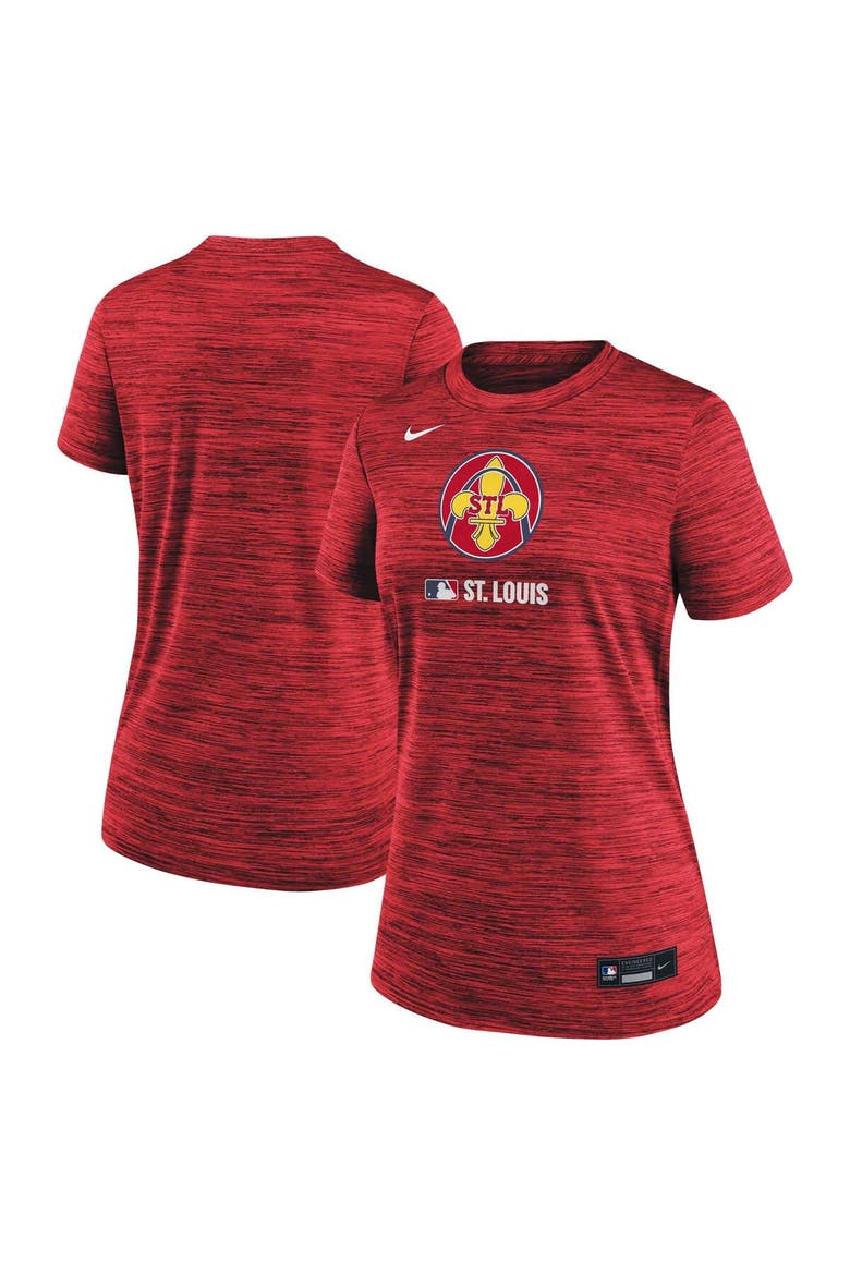 Women's Nike Red St. Louis Cardinals Authentic Collection City Connect Velocity Performance T-Shirt, Alternate, color, Red