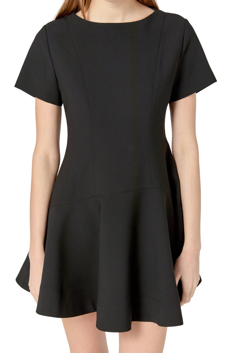 English Factory Flare Minidress, Alternate, color, Black