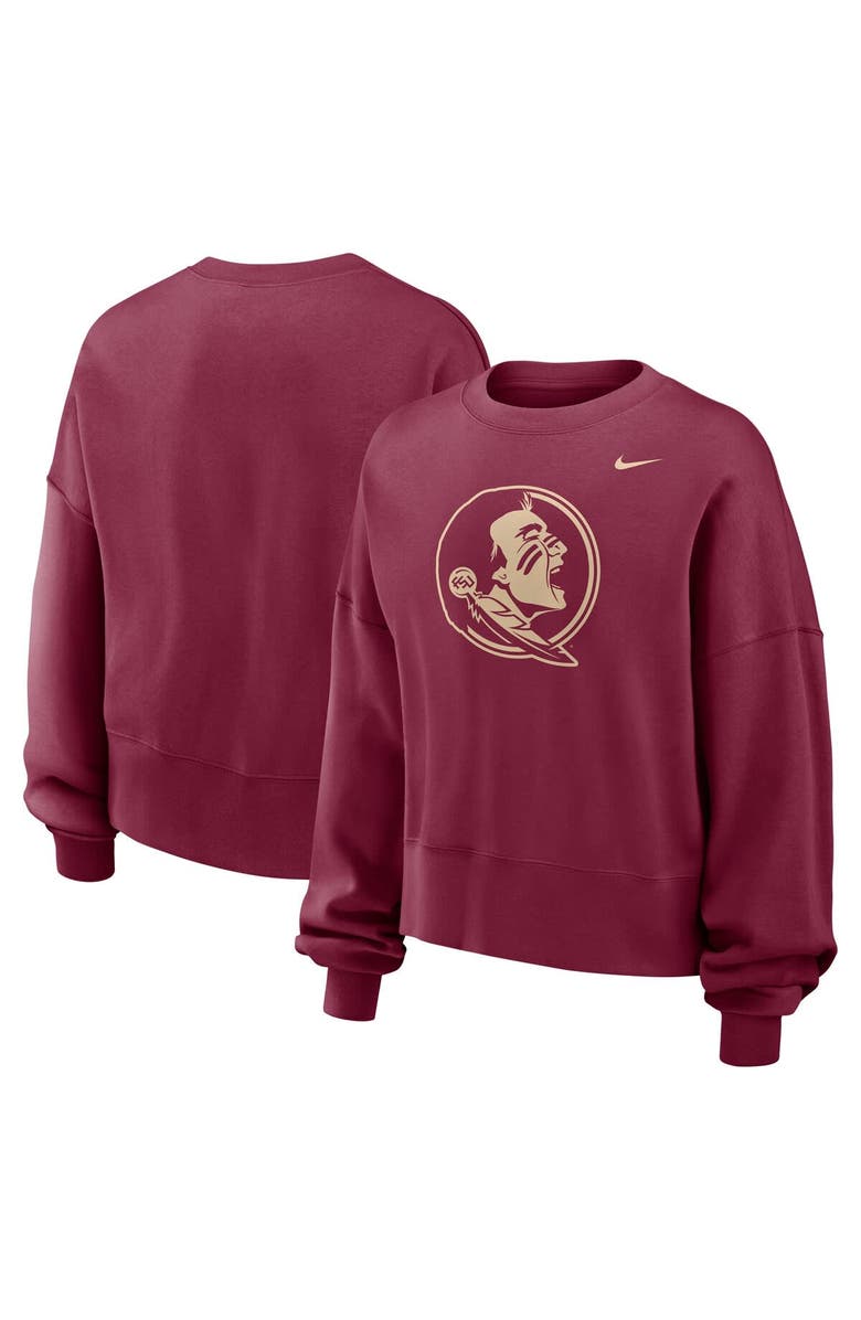 Nike Women's Nike Garnet Florida State Seminoles Oversized Essential Pullover Sweatshirt, Main, color, 