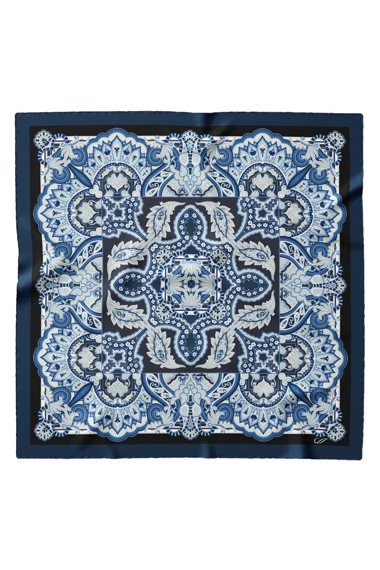 Malta - Hand Rolled Silk Foulard for Women, Alternate, color, Royal Blue
