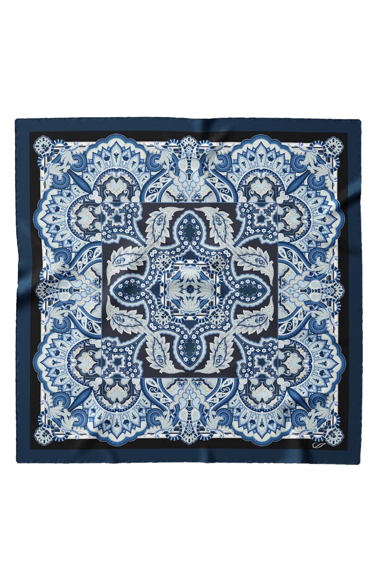 Elizabetta Malta - Hand Rolled Silk Foulard for Women, Alternate, color, Royal Blue