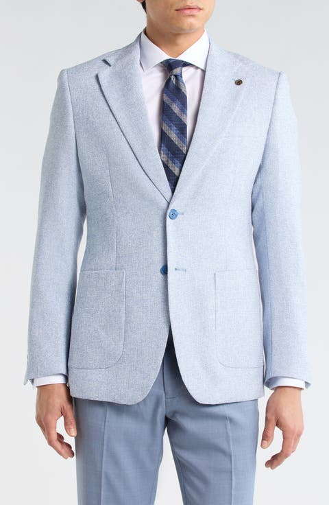 Slim Fit Micro Plaid Stretch Linen Sport Coat