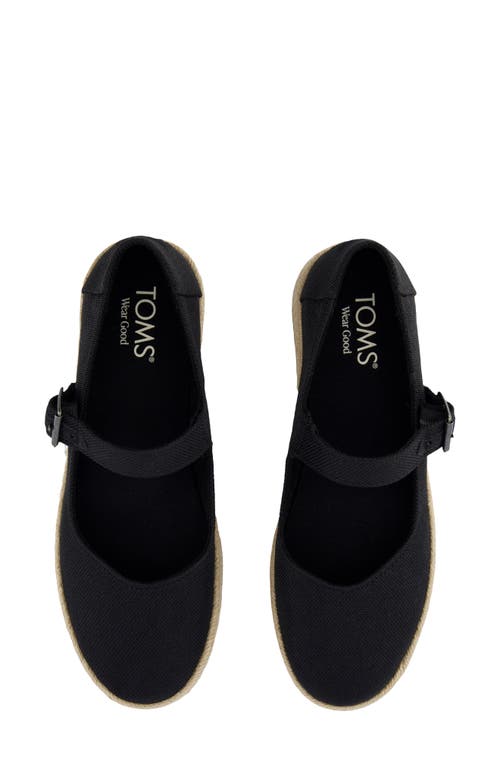 Toms Carolina Mary Jane Platform Espadrille Slipon In Black