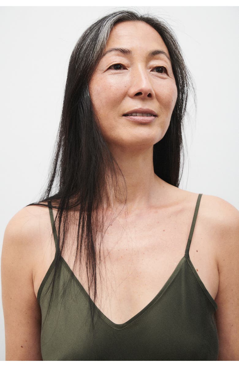 SILK LAUNDRY 90S SLIP DRESS PINE, Alternate, color, Pine