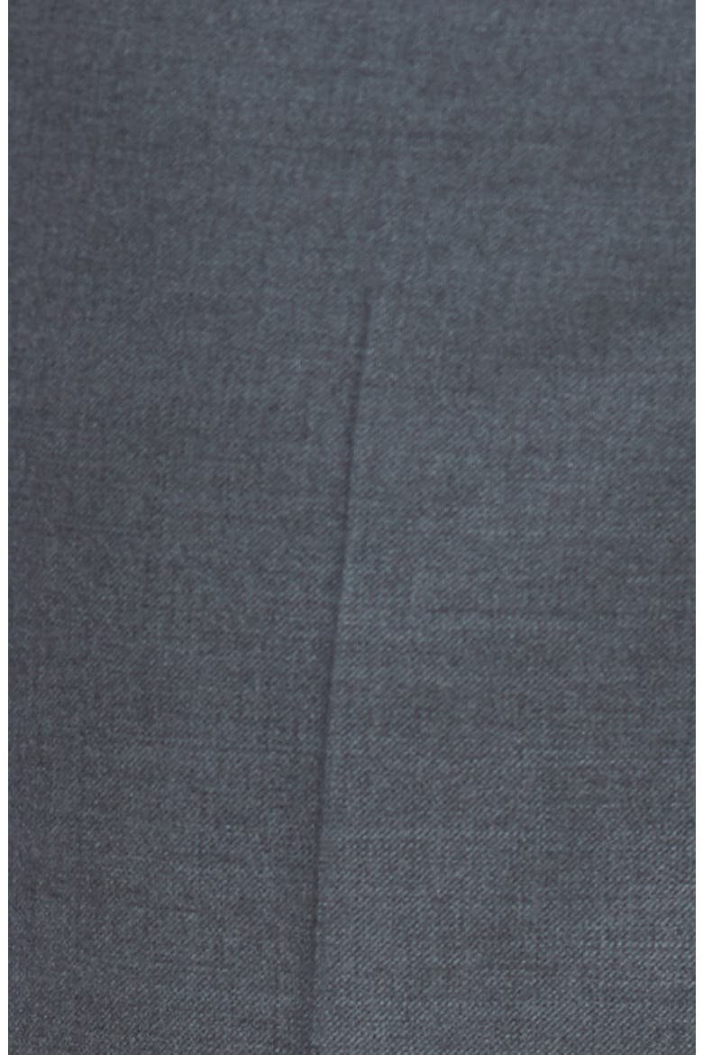 Flat Front Modern Fit Gabardine Stretch Wool Trousers, Alternate, color, MEDIUM GREY