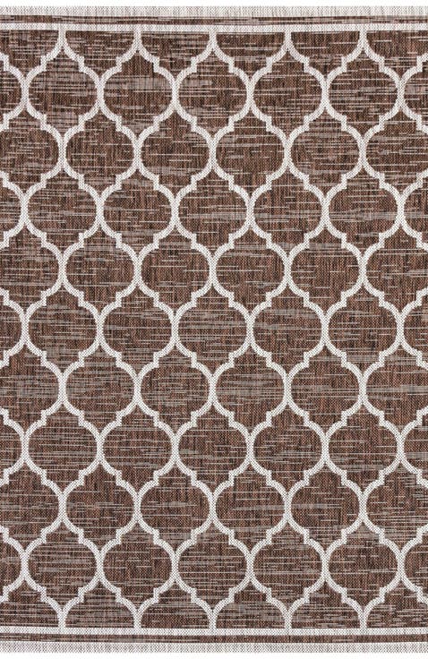 Trebol Moroccan Trellis Textured Weave Indoor/Outdoor Area Rug
