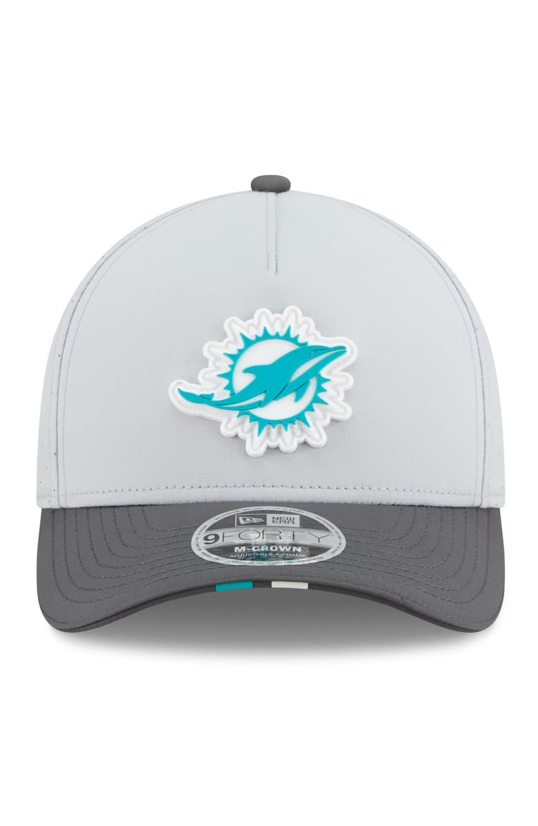 New Era Men's New Era Gray/Graphite Miami Dolphins 2025 NFL Training Camp A-Frame 9FORTY Adjustable Hat, Alternate, color, Gray