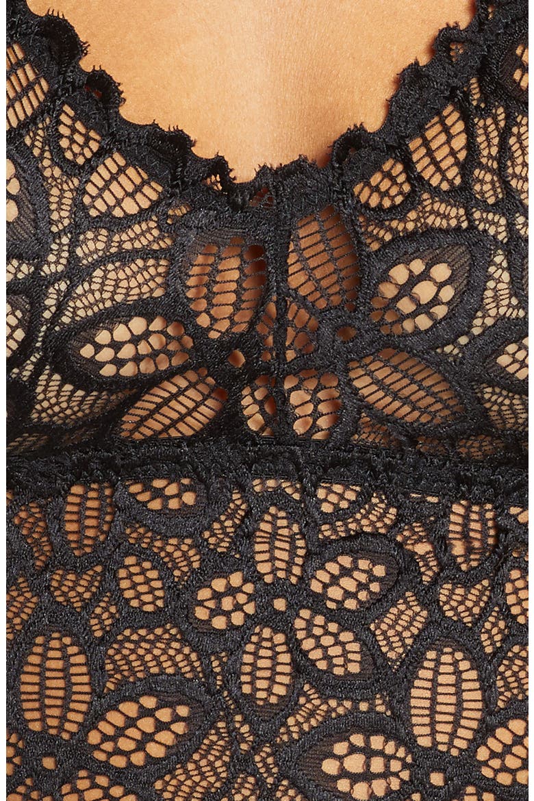 Renee Racerback Chemise and G-String Panties, Alternate, color, BLACK