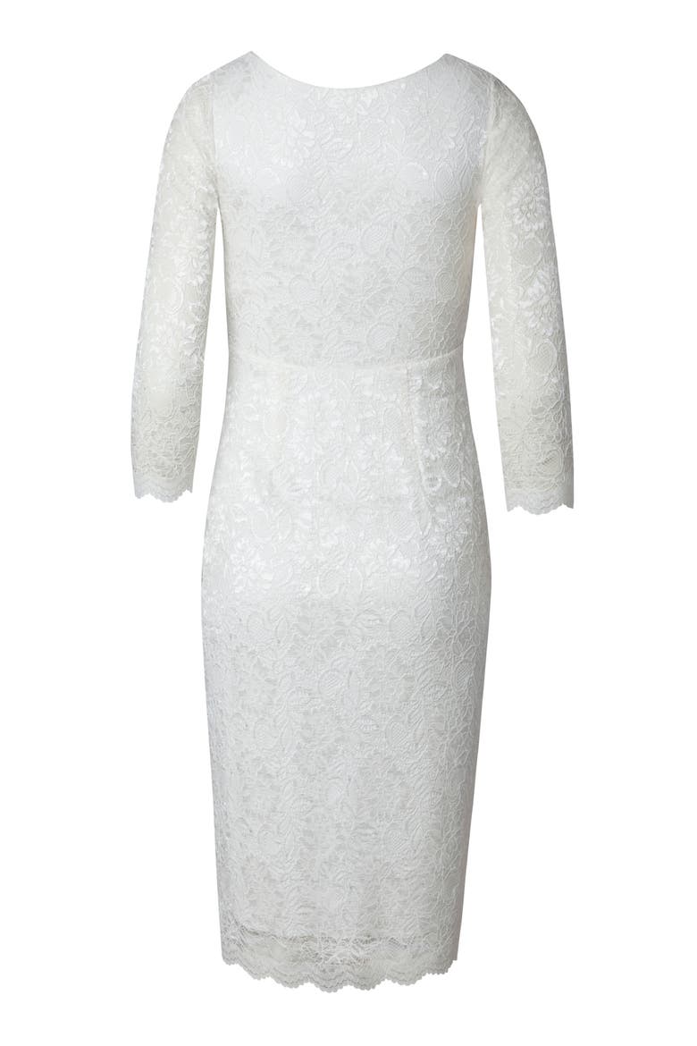 Anya V-Neck Lace Wedding Dress, Alternate, color, Ivory