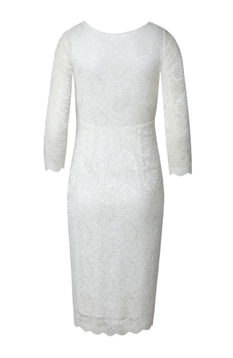 Alie Street London Anya V-Neck Lace Wedding Dress, Alternate, color, Ivory