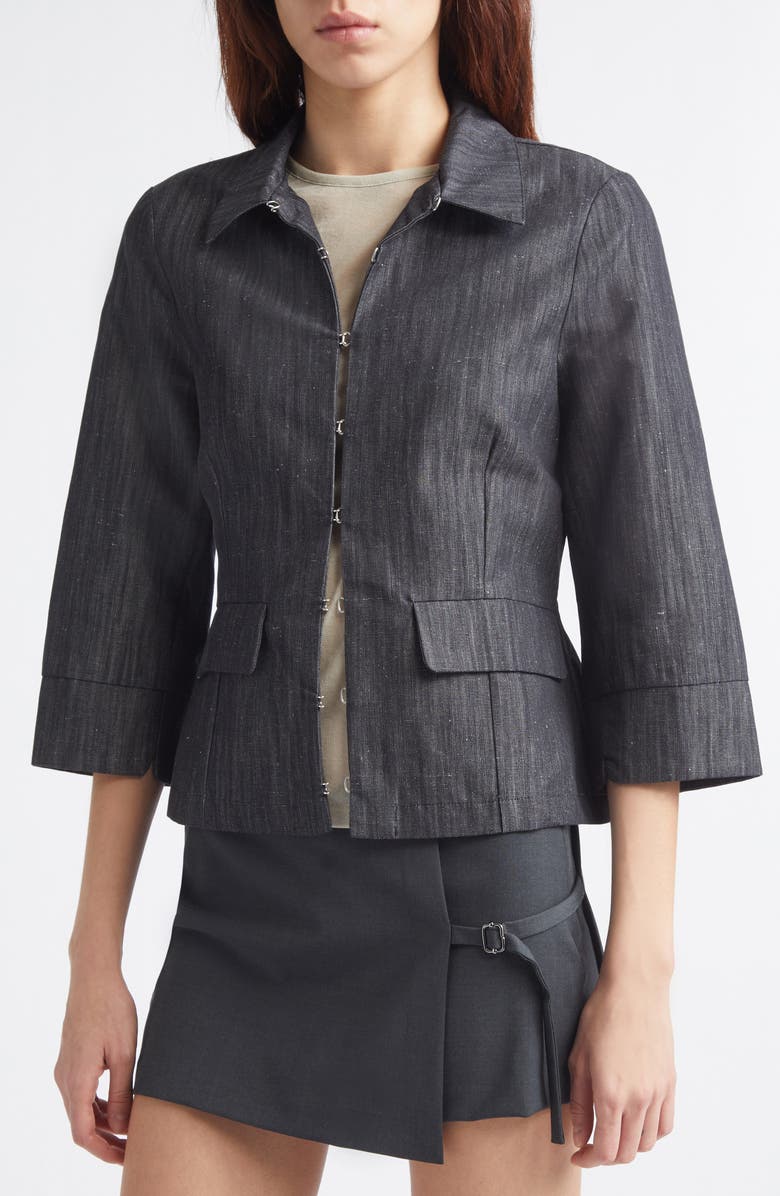 Paloma Wool Valeva Organic Cotton & Linen Denim Jacket, Alternate, color, 209 - Grey