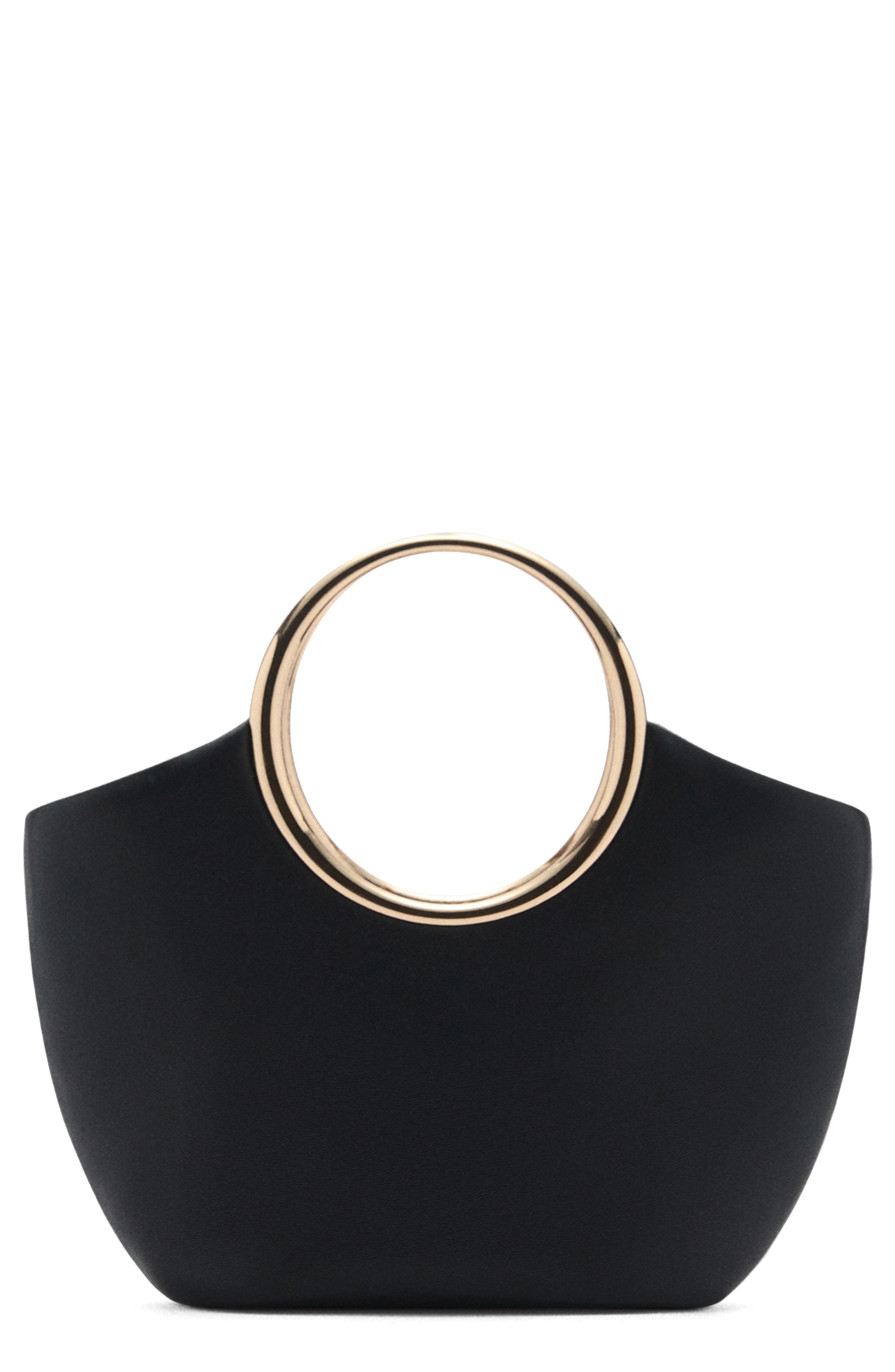 MANGO Faux Leather Bracelet Handle Bag, Main, color, 