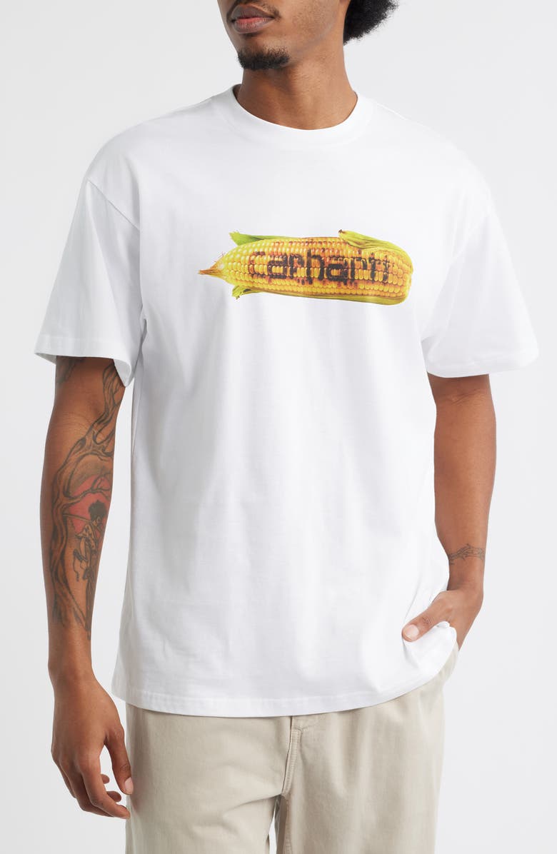 Carhartt Work In Progress Cobb Cotton Graphic T-Shirt, Main, color, White/ Yellow