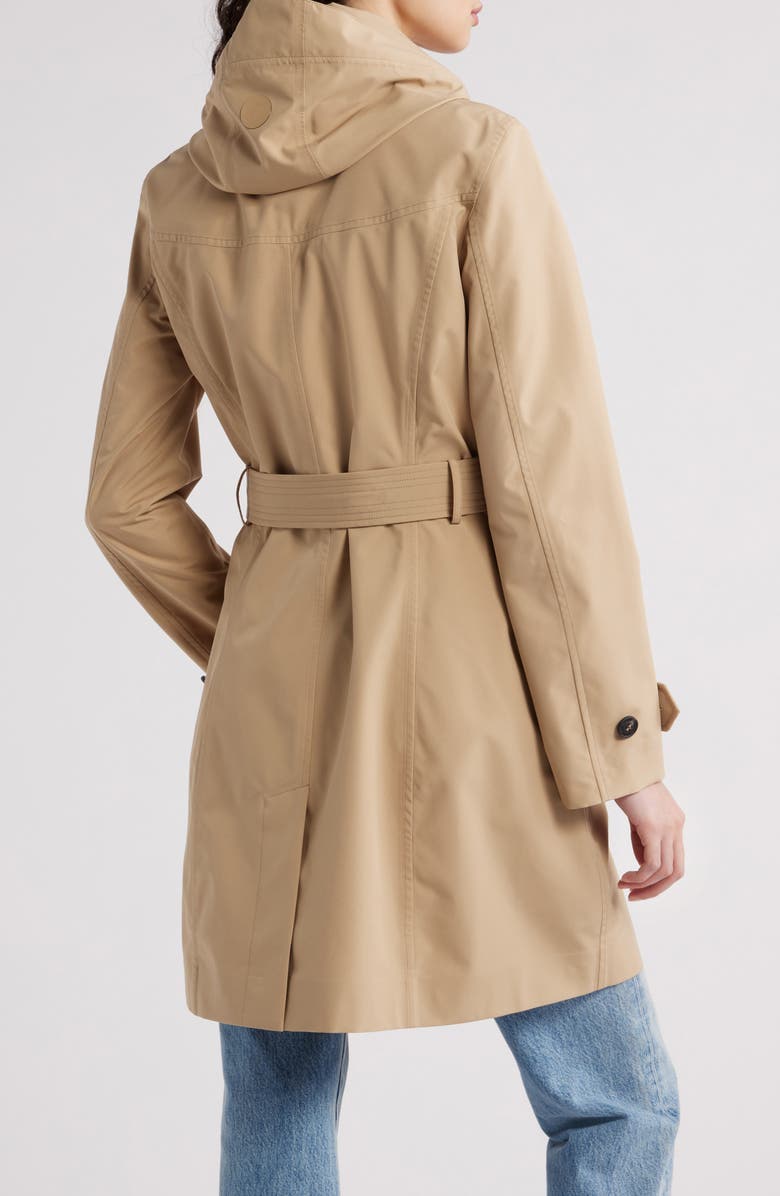 Save The Duck Jackie Water Resistant Raincoat with Removable Hood, Alternate, color, Stardust Beige