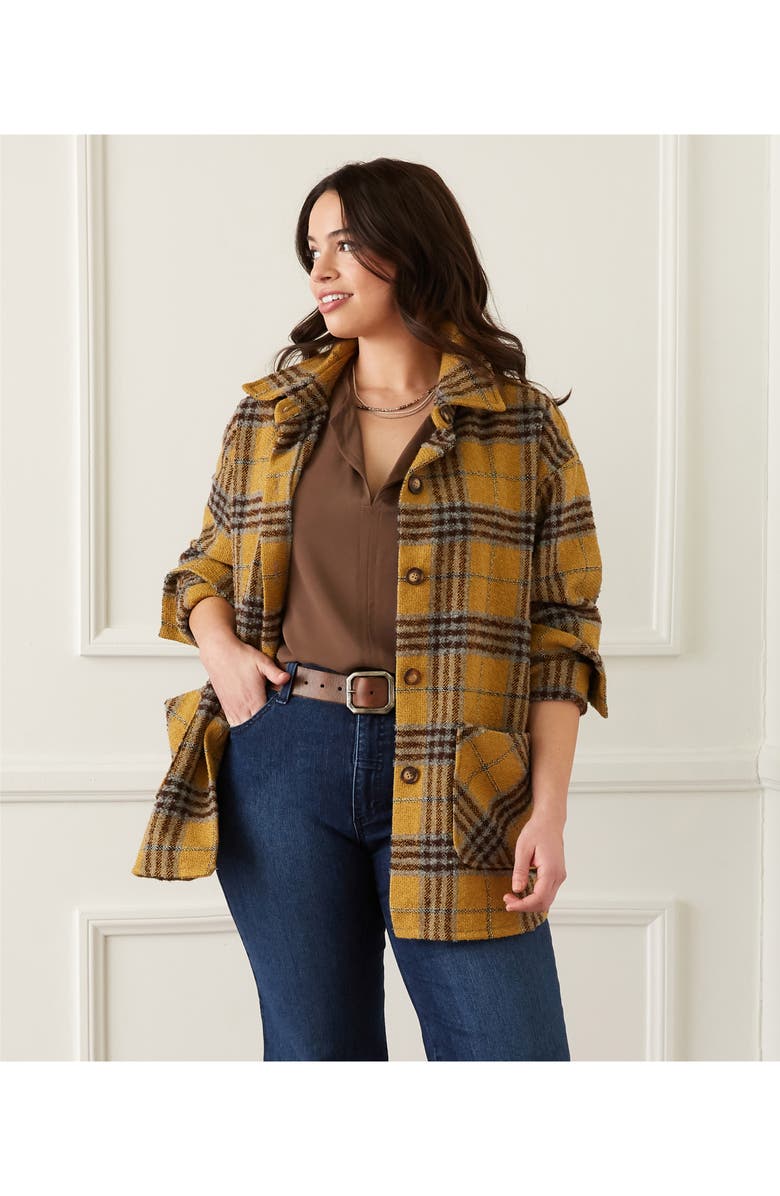 Karen Kane Plaid Shirt Jacket, Alternate, color, 