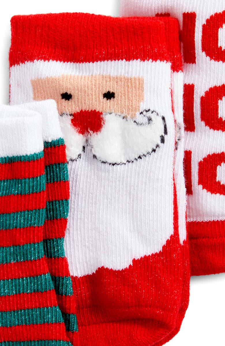 Mud Pie Assorted 4-Pack Christmas Socks, Alternate, color, Red