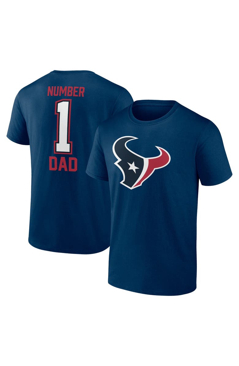 FANATICS Men's Fanatics Branded Navy Houston Texans Father's Day T-Shirt, Alternate, color, 