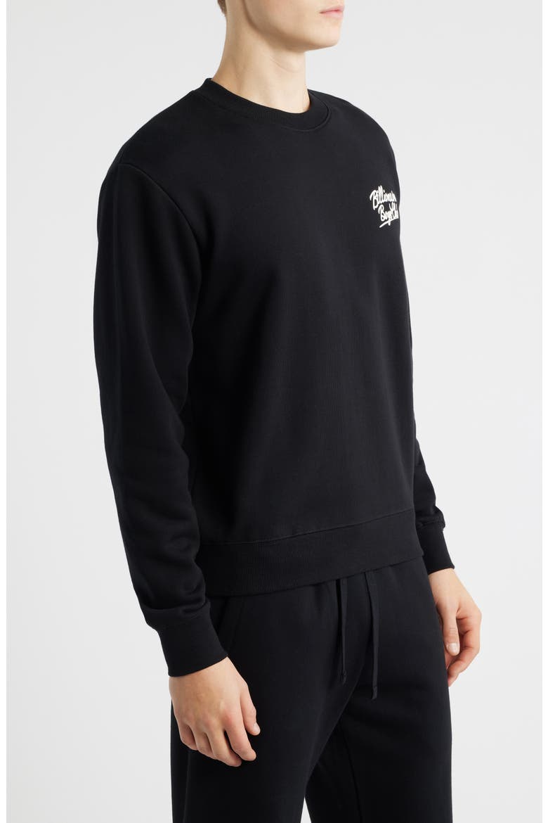 BB Small Script Cotton Sweatshirt, Alternate, color, BLACK