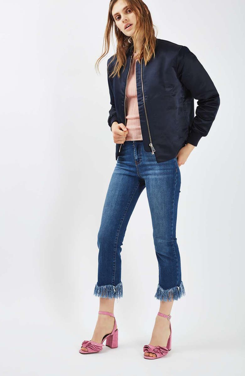 Topshop Sven Bomber Jacket, Alternate, color, 