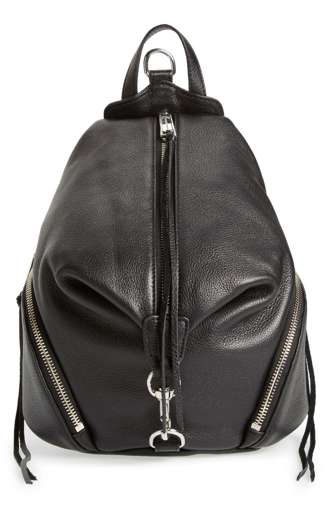 Medium Julian Backpack, Main, color, BLACK/ SILVER HRDWR
