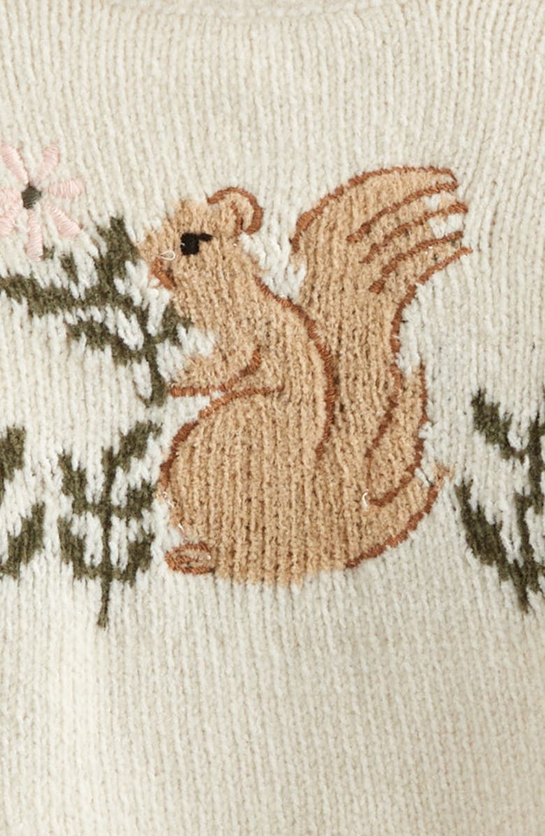 Nordstrom Plush Motif Sweater & Leggings Set, Alternate, color, Ivory E Daisy Squirrel- Beige