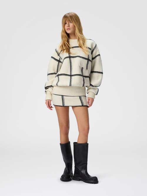 Missoni Oversized Wool Check Crew Neck Sweater In White