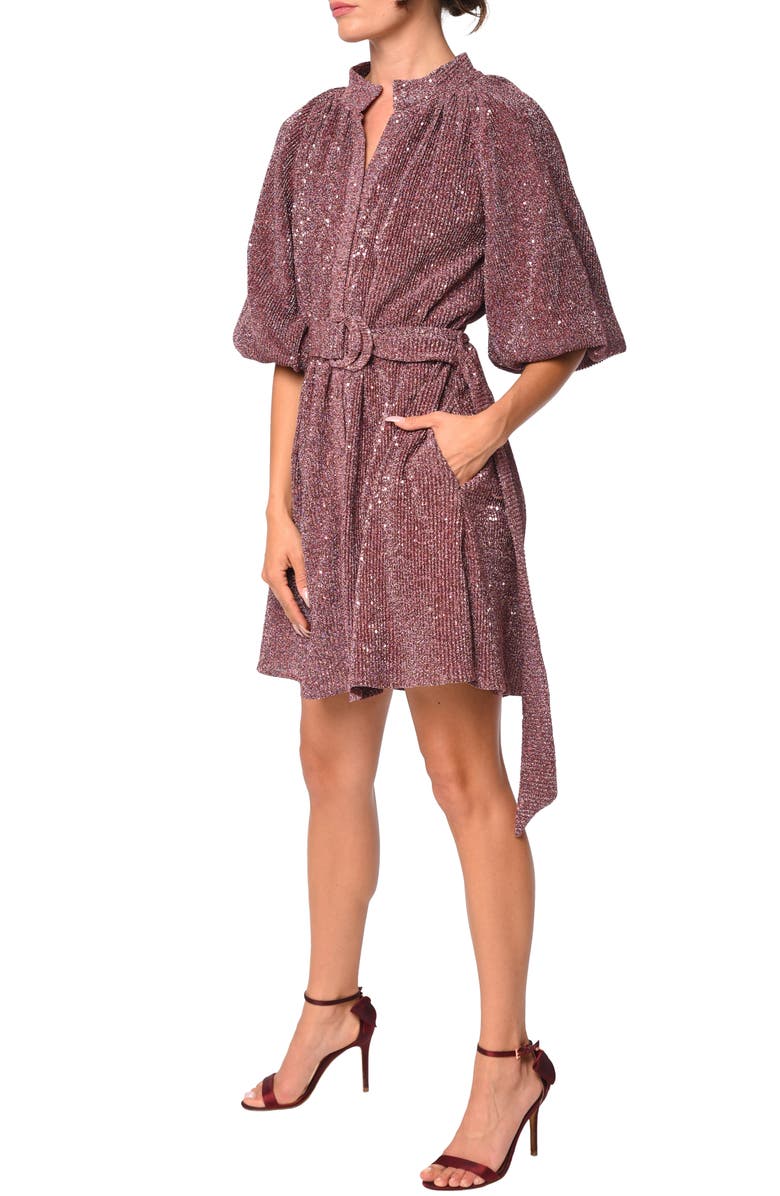 CIEBON Metallic Knit Minidress, Alternate, color,
